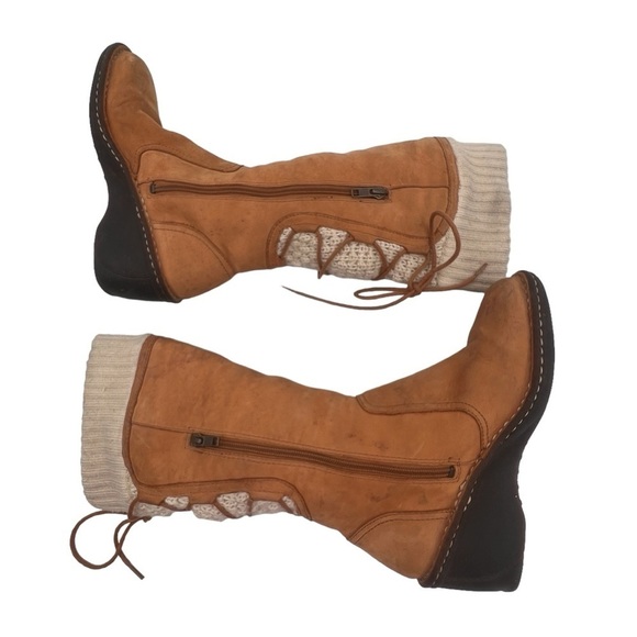 UGG Tan Knee Boots with Sheepskin Detail - Picture 6 of 8